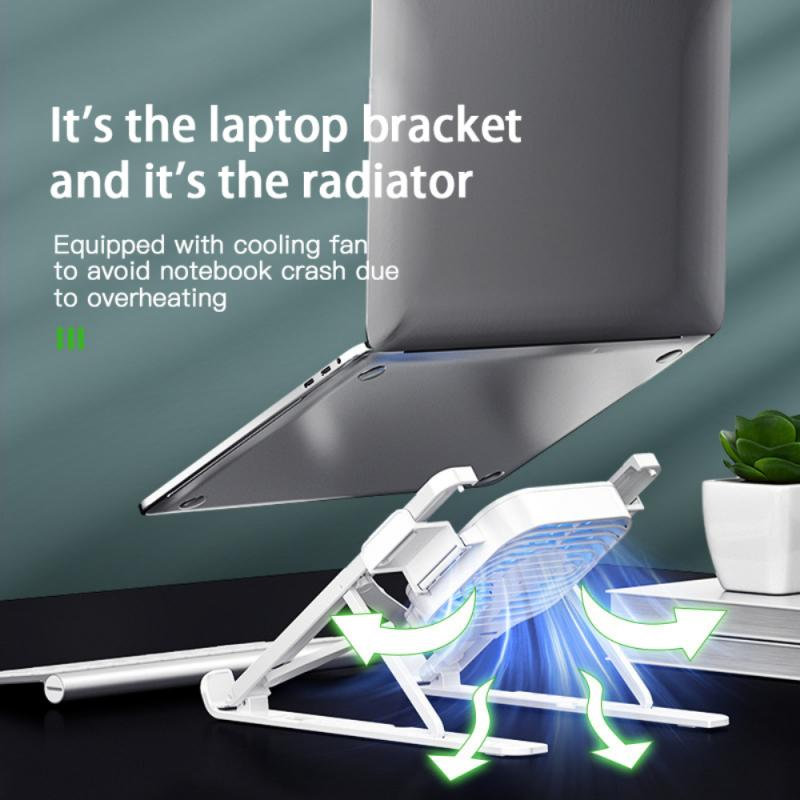 AeroDesk Laptop Cooling Stand — Adjustable Fan-Cooled Riser
