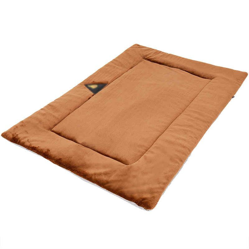 AeroDen Self-Warming Pet Bed in brown