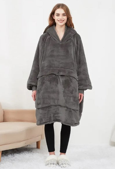 AeroCosy Heated Wearable Blanket in Dark Grey