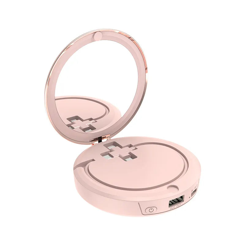AeroCompact Mirror Hand Warmer and Power Bank in pink